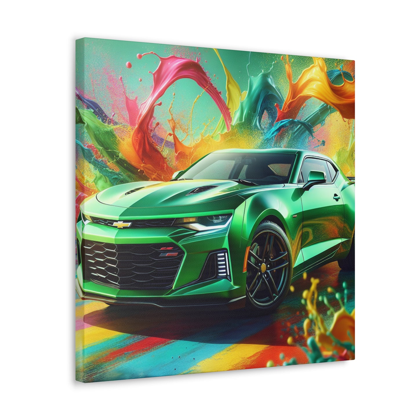 Chevrolet Camaro Painting, Car Wall Art, Automotive Decor, Canva Print, Home Decor, Gift for Car Lovers, Garage Art, Classic Car Illustration