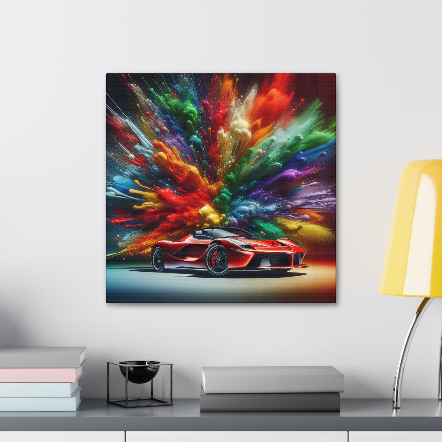 Ferrari Enthusiast Canva Art - Luxury Car Wall Decor - High-Quality Print, Hand-Painted Inspired for Living Room, Man Cave, Game Room