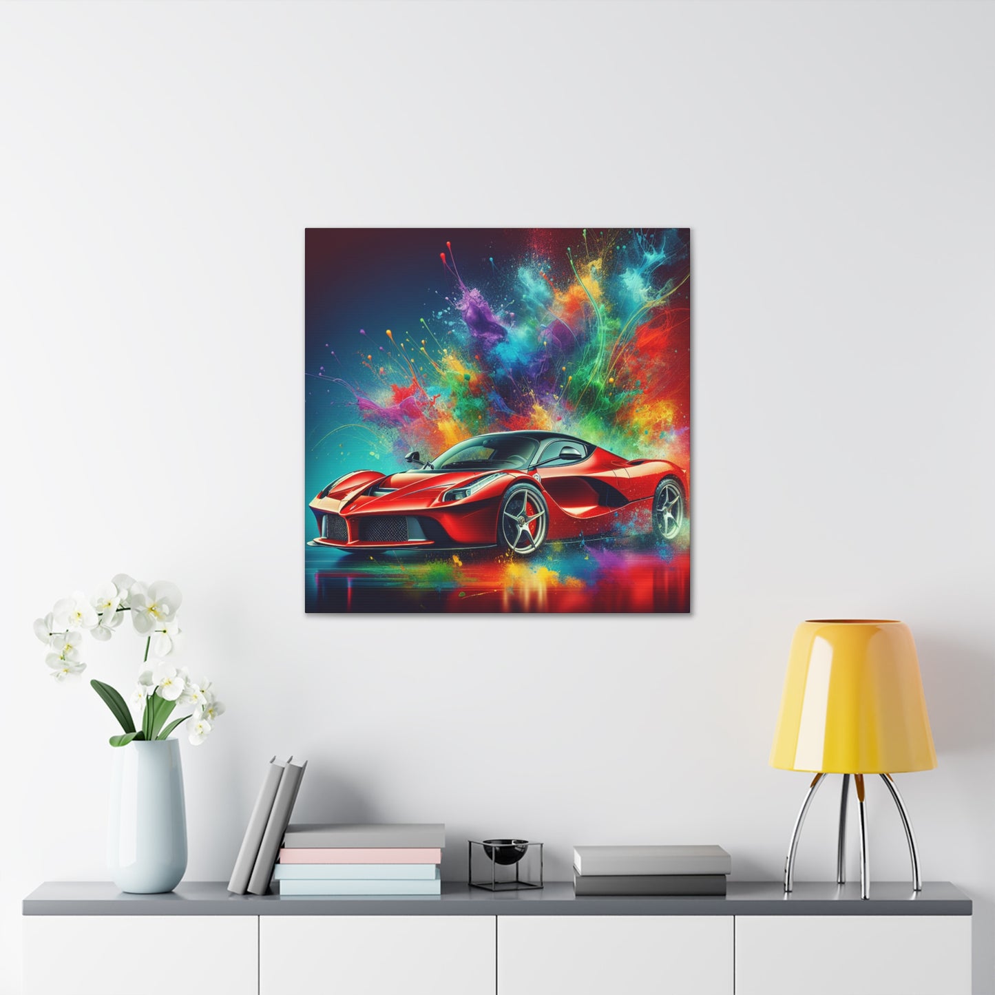 Luxury Ferrari Canva Painting - Home Decor, Wall Art, Unique Gift for Car Lover, High Quality, Hand-painted and Ready to Hang Artwork