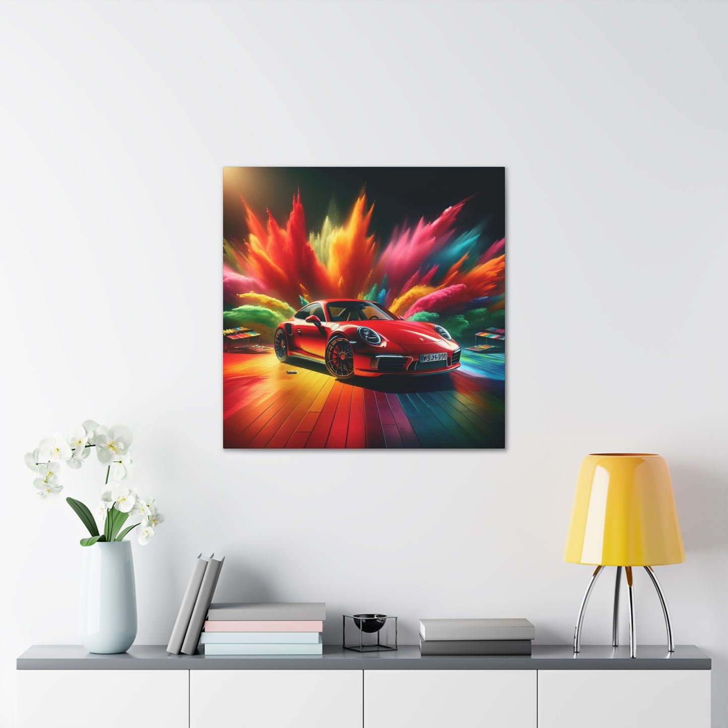 Classic Porsche 911 Artwork, Premium Car Canva Painting, Unique Gift for Car Lovers, Garage Decor